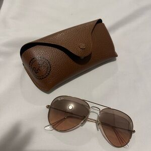 Ray-Ban Tan Leather Sunglasses Case